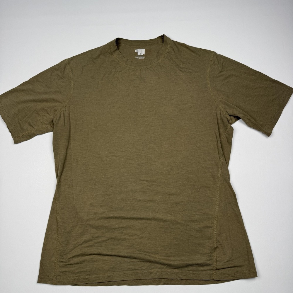 Massif FR Shirt Mens Large Green Lightweight Inversion Flame Resistant USA Tee